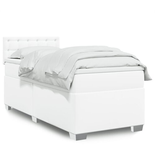 The Living Store Box spring postelja z vzmetnico bela 80x200 cm umetno usnje - Box Spring Postelja, (21428244) Cene