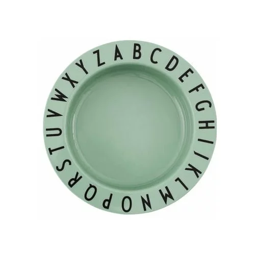 Design Letters zeleni dječji duboki tanjur Eat & Learn, ø 15,5 cm