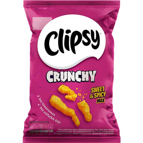 Clipsy Flips crunchy sweet & spicy 70g Cene