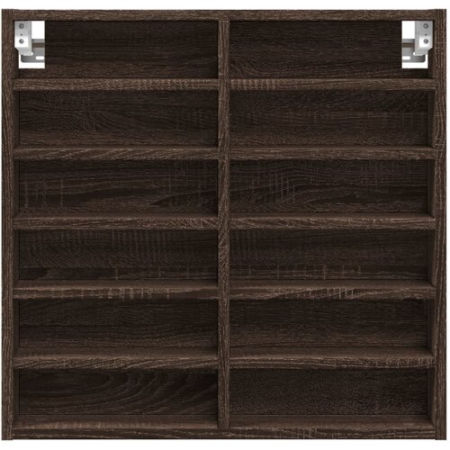  Vitrina boja smeđeg hrasta 60x8,5x58 cm od konstruiranog drva Slike