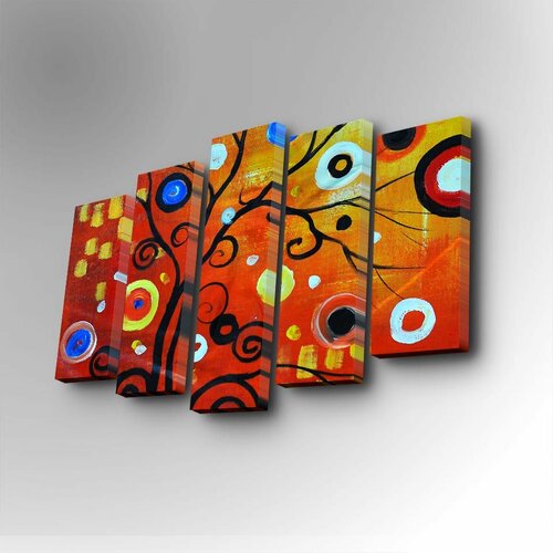 Wallity 5PUC-008 multicolor decorative canvas painting (5 pieces) Slike