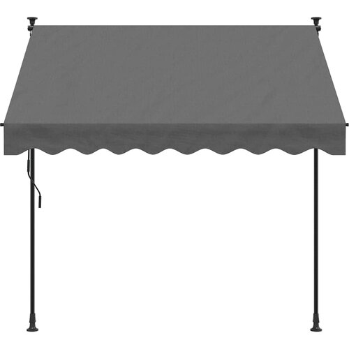 Tenda na uvlačenje antracit 200 x 150 cm od tkanine i čelika Slike