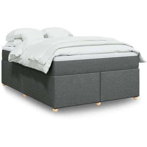 VidaXL Okvir kreveta s oprugama i madrac svjetlosivi 160x200cm tkanina Slike