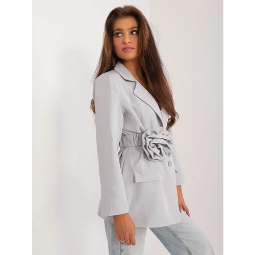 Fashion Hunters Grey elegant jacket with lining