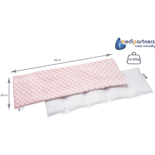 Medi Partners Temopot with cherry seeds large 20x60 &amp;ndash; 5 chambers Minky &amp;ndash; Light pink Slike