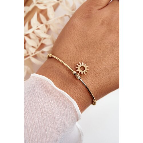 Kesi Women's slip-on steel sun bracelet, gold Cene