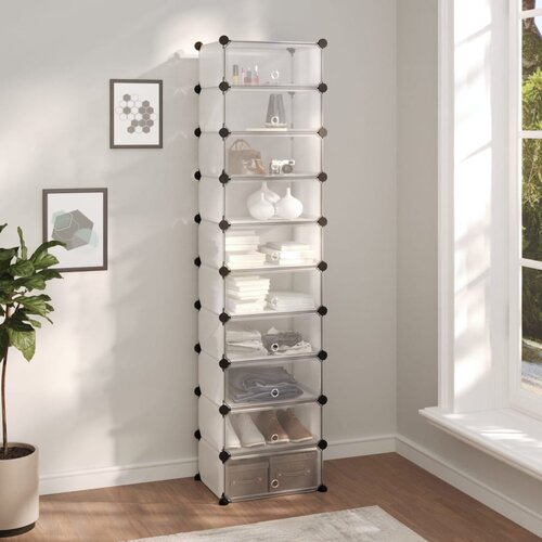 VidaXL Stalak za cipele prozirni 44 x 32 x 174 cm PP Slike