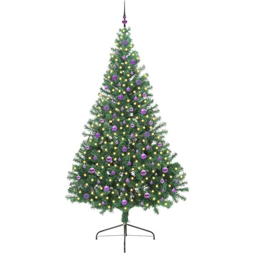 VidaXL Umjetno predsvijetljeno božićno drvce Zelena 240 cm PVC Slike