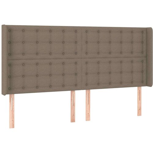  Krevet box spring s madracem LED smeđesivi 200x200 cm tkanina Slike