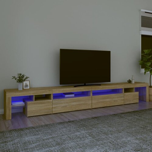  The Living Store TV omarica z LED lučkami sonoma hrast 290x36,5x40 cm - TV Omarica, (21499139) Slike
