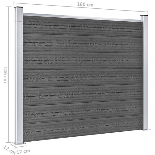  Panel za ogradu WPC 180 x 146 cm crni Slike