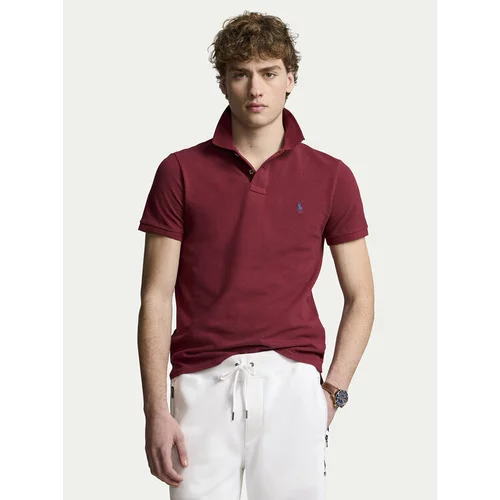 Polo Ralph Lauren Polo majica 710536856424 Bordo rdeča Slim Fit