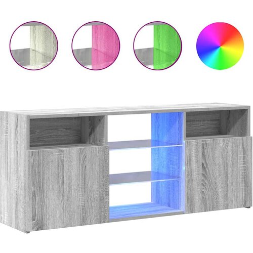 Maison Chic TV omarica - TV stojalo - Televizijska omarica z LED lučkami siva sonoma 120x30x50 cm, (21698785) Cene