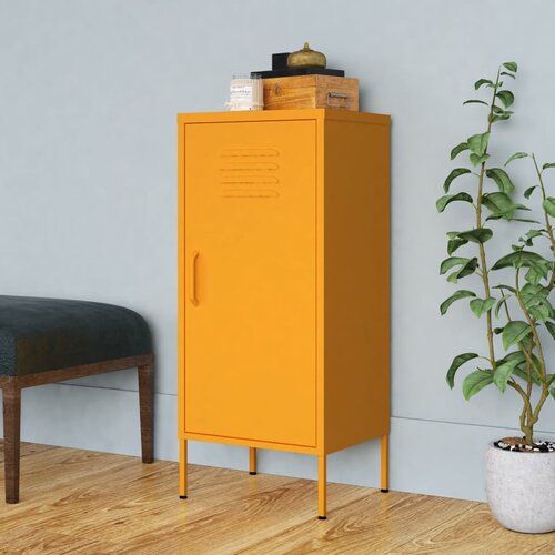 VidaXL Omara za shranjevanje gorčično rumena 42,5x35x101,5 cm jeklo Slike