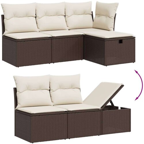 vidaXL 6-dijelni set vrtnih sofa od poliratana s jastucima smeđi Cene