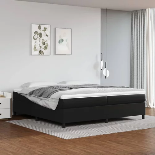  za krevet s oprugama crni 200x200 cm od umjetne kože
