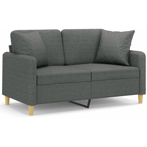 Maison Chic kavč - Sofa - Kanape dvosed z blazinami temno siv 120 cm blago, (21727813) Cene