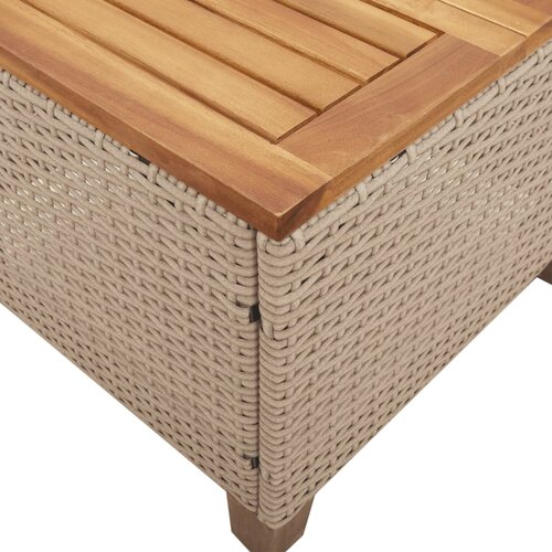  Vrtni stol bež 45 x 45 x 37 cm od poliratana i bagremovog drva Slike