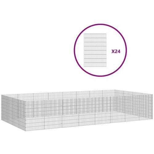  Ograda za životinje s 24 ploča 54 x 80 cm od pocinčanog željeza Slike