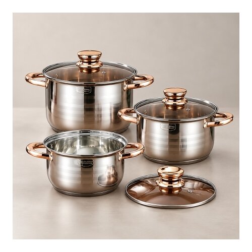 Silver Gold Handle 6-delni set posuđa od inoxa ( KLK2681 ) Slike