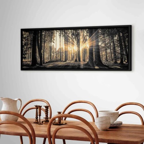  Slika - Forest Sun 90x30 U crnom drvenom okviru Slike