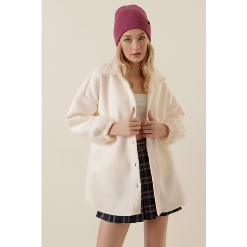 Bigdart 0675 Wool Blend Boucle Jacket - Cream Slike