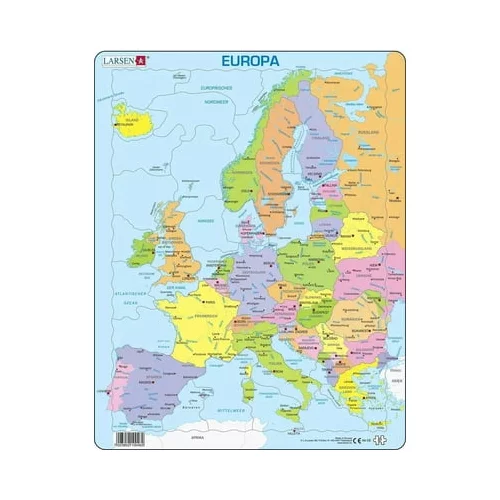 Larsen Uokvirjena sestavljanka - Evropa - politični zemljevid, 37 delov - nemščina