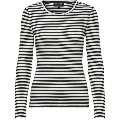 Selected Femme Sweater majica 'ANNA' crna / bijela