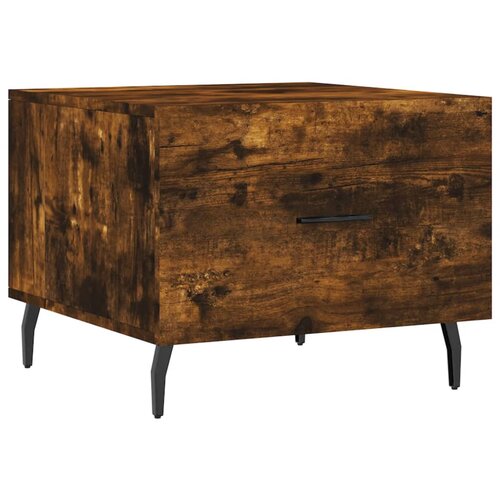 VidaXL Klubska mizica dimljeni hrast 50x50x40 cm inženirski les, (20797622) Slike