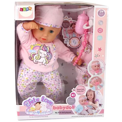 Lean Toys Otro&scaron;ka punčka Duda z zvokom &ndash; Roza pižama, samorog Cene