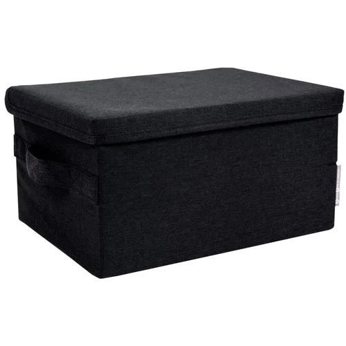 Bigso Box of Sweden Črna tekstilna škatla za shranjevanje s pokrovom 35x19x26 cm Soft Storage –