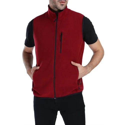 Dewberry 79233 Ghsy Multi-Pocket Fleece Mens Vest-BORDEAUX