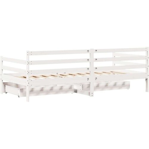 VidaXL Dnevni krevet s ladicama bez madraca 90x200 cm masivno drvo Slike