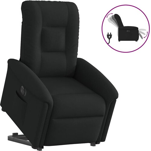 VidaXL Električni naslonjač na podizanje od tkanine crni Slike