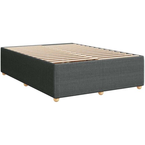 VidaXL Krevet s oprugama i madracem tamnosivi 140x190 cm od tkanine Slike