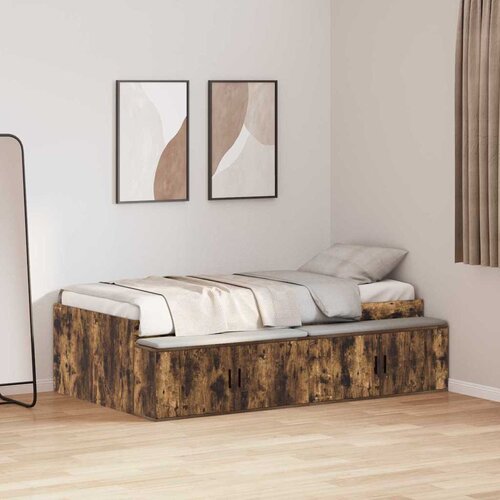  Krevetna konstrukcija s ladicama Dimljeni hrast 90 x 200 cm Cene
