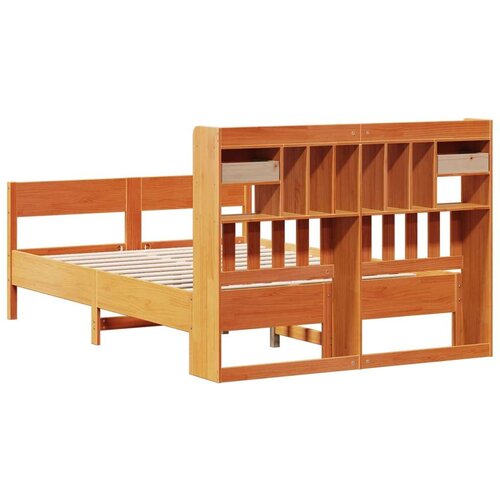  Krevet s regalom za knjige bez madraca 135 x 190 cm od borovine Slike