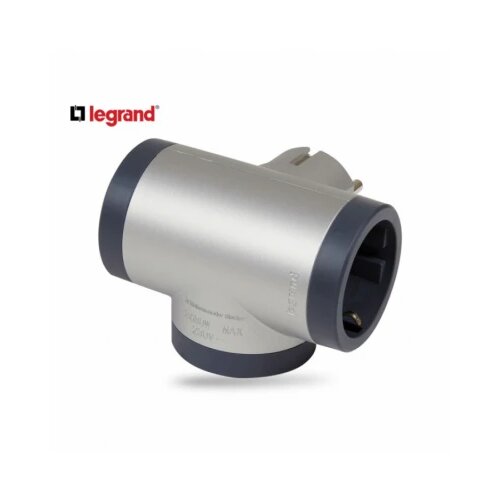 Legrand 694523 adapter bocno 3X2P+E (alu/t.siva) Slike