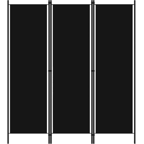 Sobna pregrada s 3 panela crna 150 x 180 cm Cene