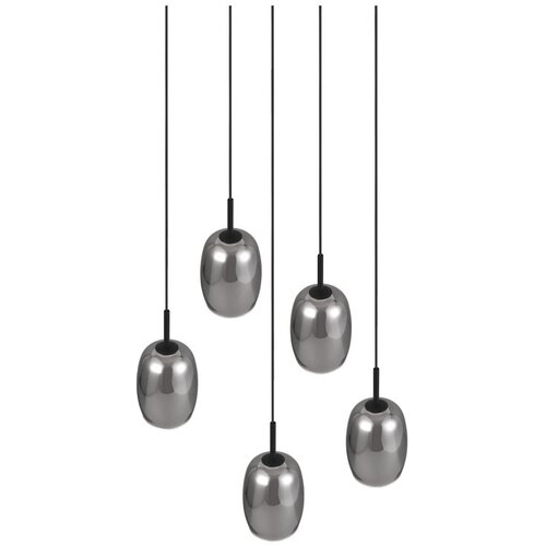 Trio Select Črna/srebrna viseča svetilka s steklenim senčnikom &amp;oslash; 48 cm Barret &amp;ndash; Slike