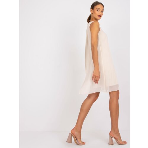 Fashion Hunters Beige Rosee Sleeveless Short Cocktail Dress Cene