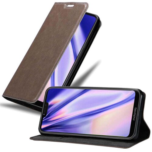 Cadorabo Ohišje, združljivo z Motorola MOTO G7 POWER v kavovinsko rdeča - Zaščitni ovitek z magnetnim zapiranjem, stoječo funkcijo in režo za kartice, (20549055) Cene