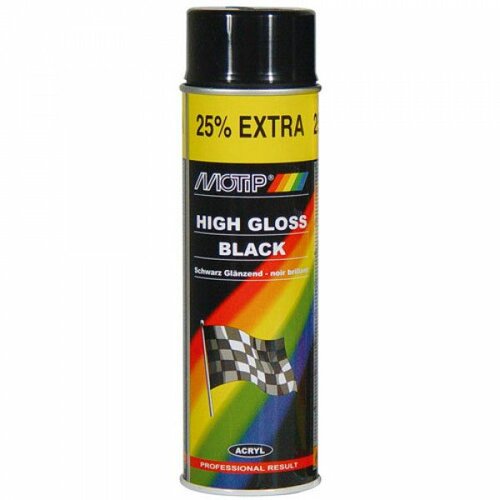 Motip boja u spreju akril crna sjaj Rally 500ml 04005 Slike