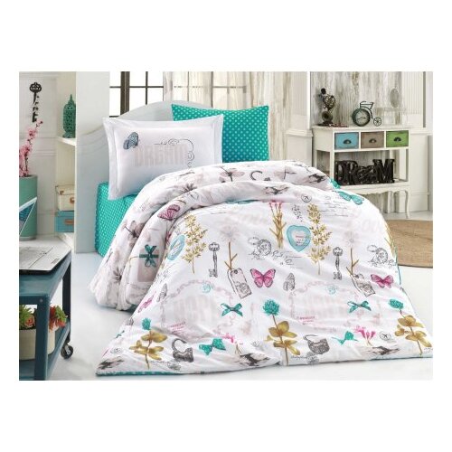 Lessentiel Maison poplin posteljina (160 x 220) rossella turquoise Slike