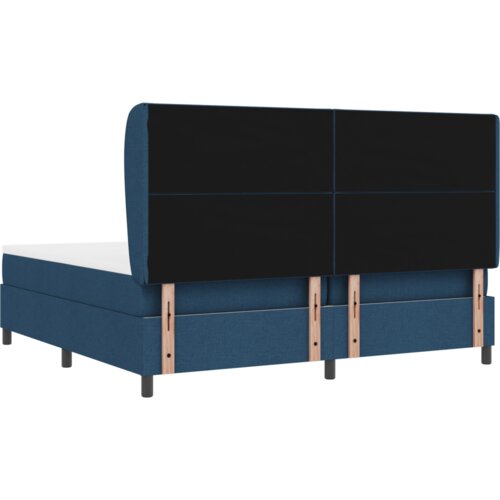 Box Spring Krevet s Madracem - Plava 200x200 cm Tkanina Slike
