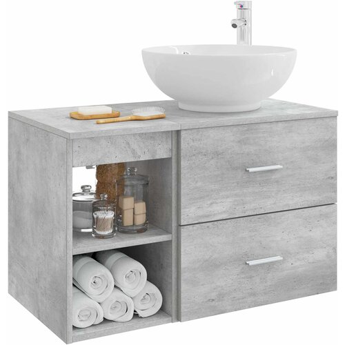  Set namje&amp;scaron;taja za kupaonicu 2 kom. Betonska siva 49,5 x 44,5 x 80 cm Slike