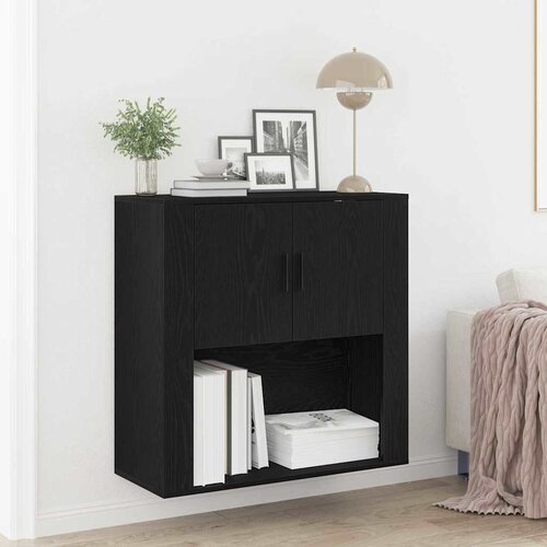  Ormar za Zid Zidne Crni hrast 80 x 33 x 80 cm Konstruirano drvo Slike