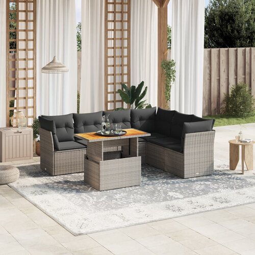 vidaXL 7-dijelni set vrtnih sofa sivi od poliratana Cijene