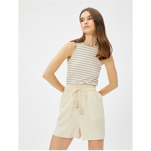 Koton Linen Blend Shorts with Pockets and Tie Waist Cene