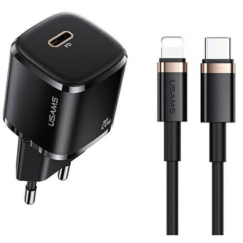 Usams OMREŽNI POLNILEC 1XUSB-C 20W PD3.0 + USB-C KABEL ZA LIGHTNING, (21974766) Cene